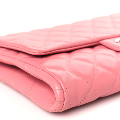 Chanel Lambskin Quilted Clutch with Chain Flap Pink 8 of 9