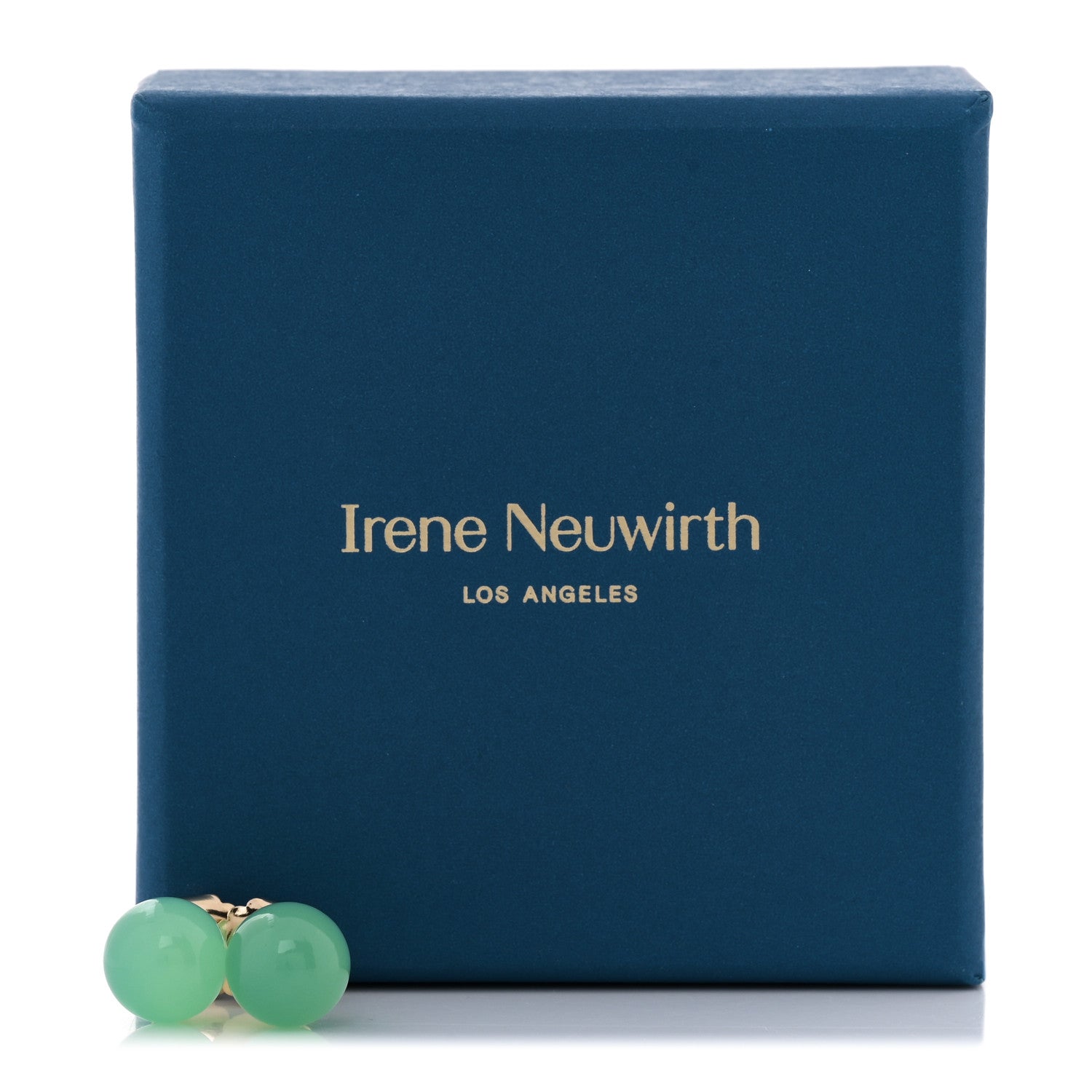 Irene Neuwirth 18K Yellow Gold Chrysoprase Large Gumball Stud Earrings 5 of 5