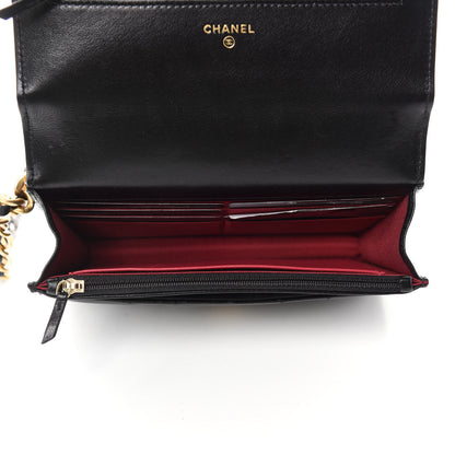 Chanel Goatskin Quilted Chanel 19 Wallet On Chain WOC Black 5 of 14