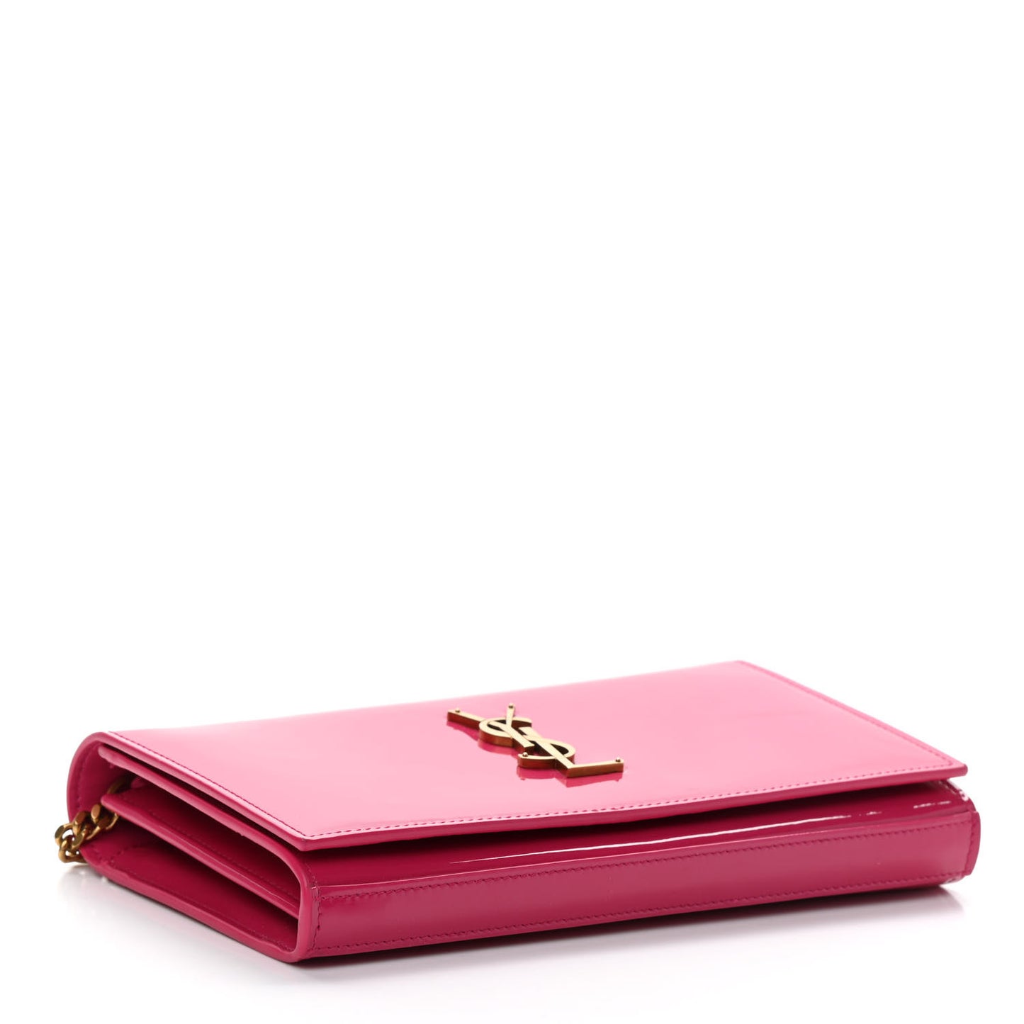 Patent Calfskin Monogram Kate Wallet On Chain Fresh Fuxia