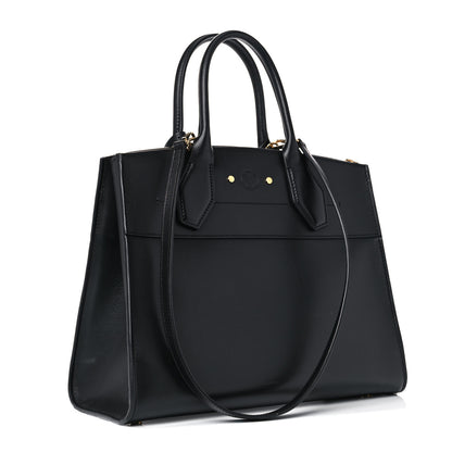Louis Vuitton Calfskin City Steamer MM Black 3 of 20