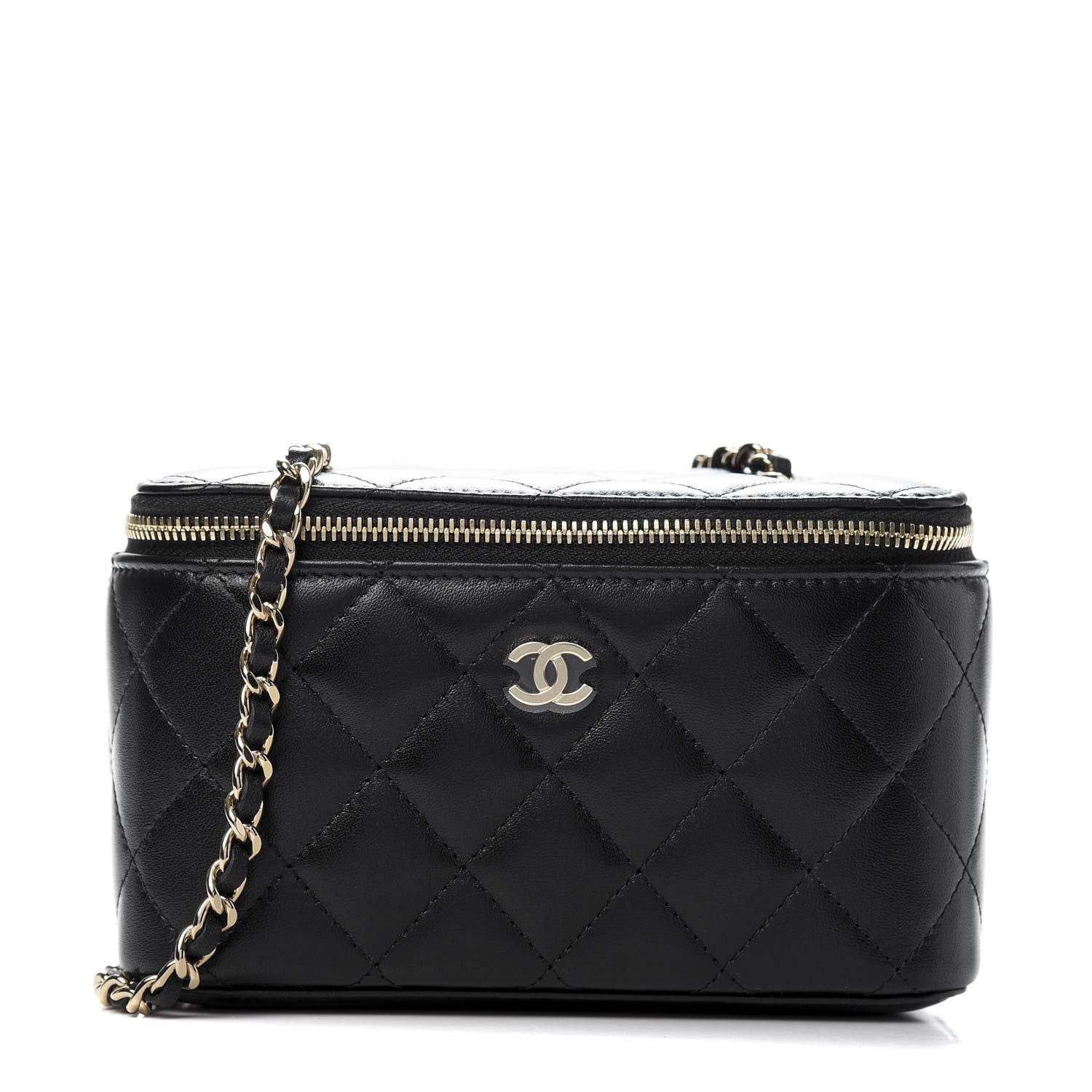 Chanel Lambskin Quilted Small Vanity Case With Chain Black 1 of 11