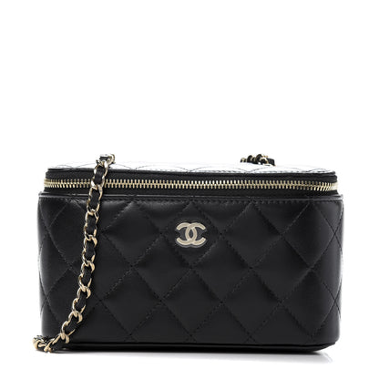 Chanel Lambskin Quilted Small Vanity Case With Chain Black 1 of 11