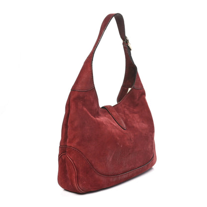 Gucci Nubuck Medium Jackie Shoulder Bag Burgundy 2 of 11