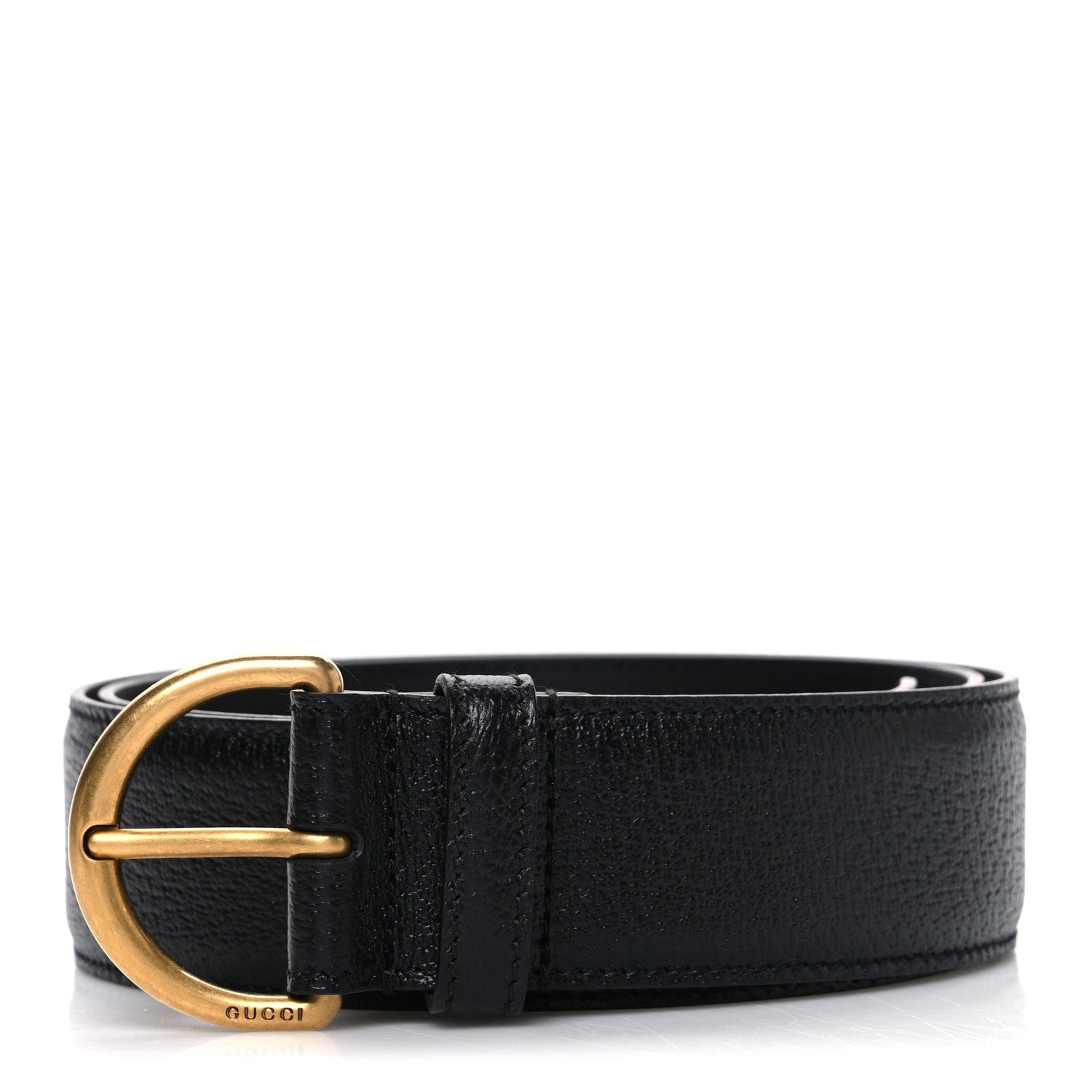 Gucci Textured Dollar Calfskin 40mm Belt 85 34 Black 1 of 5