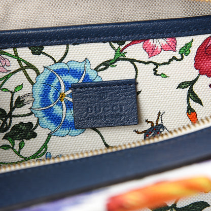 Gucci Canvas Medium Flora Tote White Multicolor Blue Agata 5 of 9