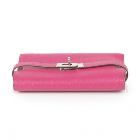 Chevre de Coromandel Medium Kelly Wallet Fuchsia