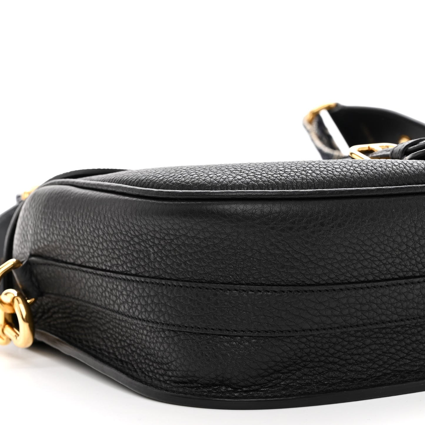 Grained Calfskin Large Bobby Flap Black