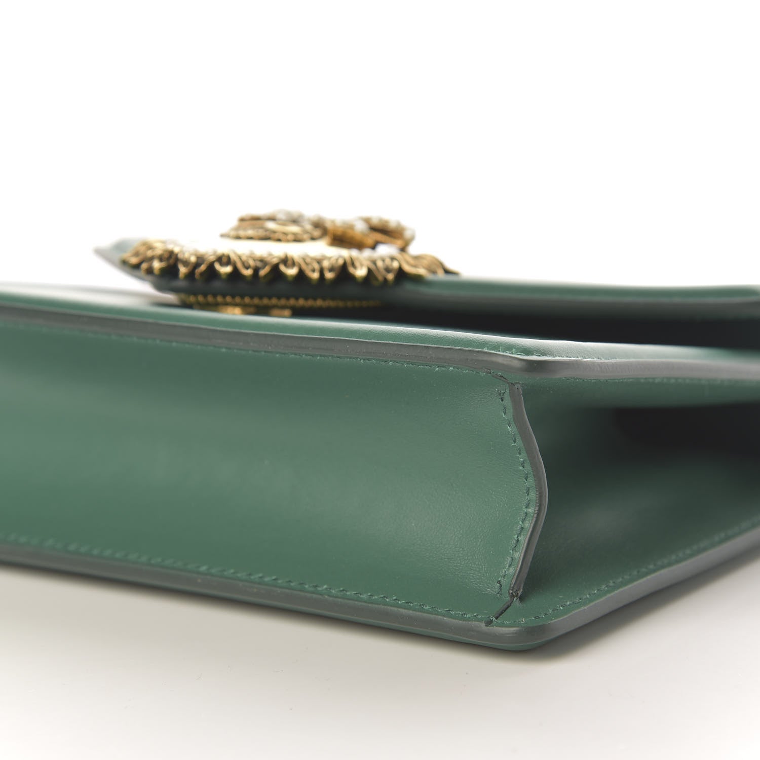 Dolce & Gabbana Smooth Calfskin Small Devotion Envelope Top Handle Bag Green 6 of 9