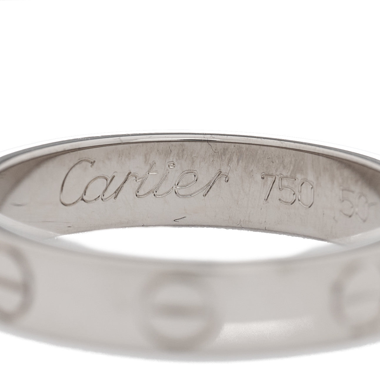 18K White Gold 3.5mm LOVE Wedding Band Ring 50 5.25