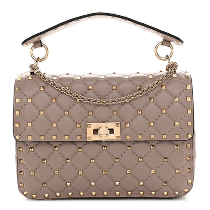 Valentino Garavani Nappa Medium Rockstud Spike Shoulder Bag Poudre 1 of 9