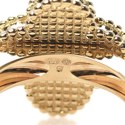 Van Cleef & Arpels 18K Yellow Gold Diamond Black Onyx Vintage Alhambra Ring 48 4.5 4 of 5