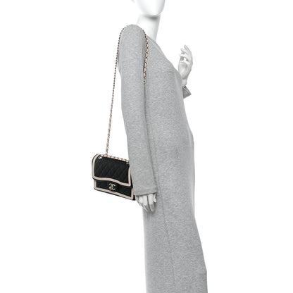 Chanel Lambskin Quilted Bicolor Flap Black Beige 2 of 11