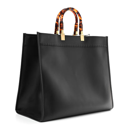 Fendi Vitello King Plexiglass Large Fendi Sunshine Shopper Tote Black 3 of 11