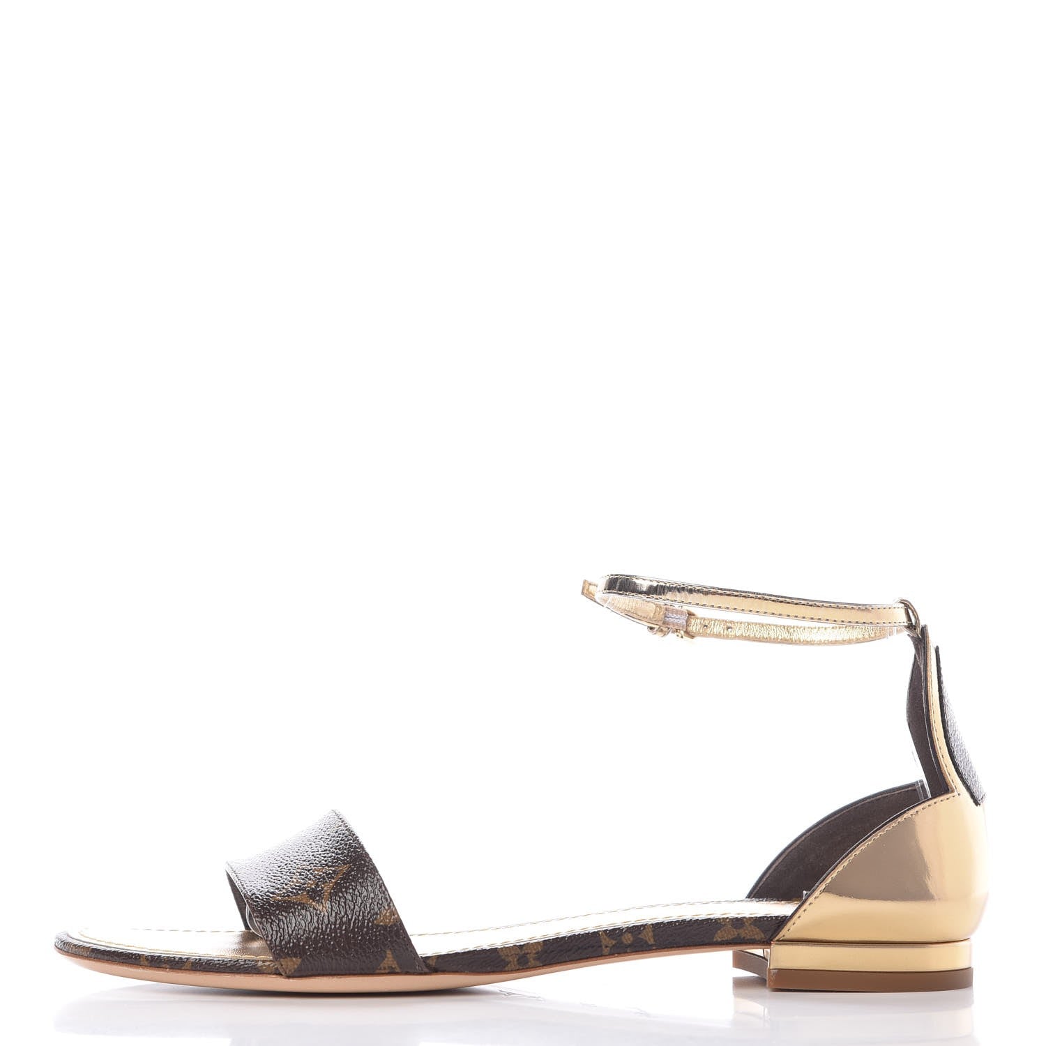Louis Vuitton Monogram Metallic Patent Sunshine Flat Sandals 39 1 of 7