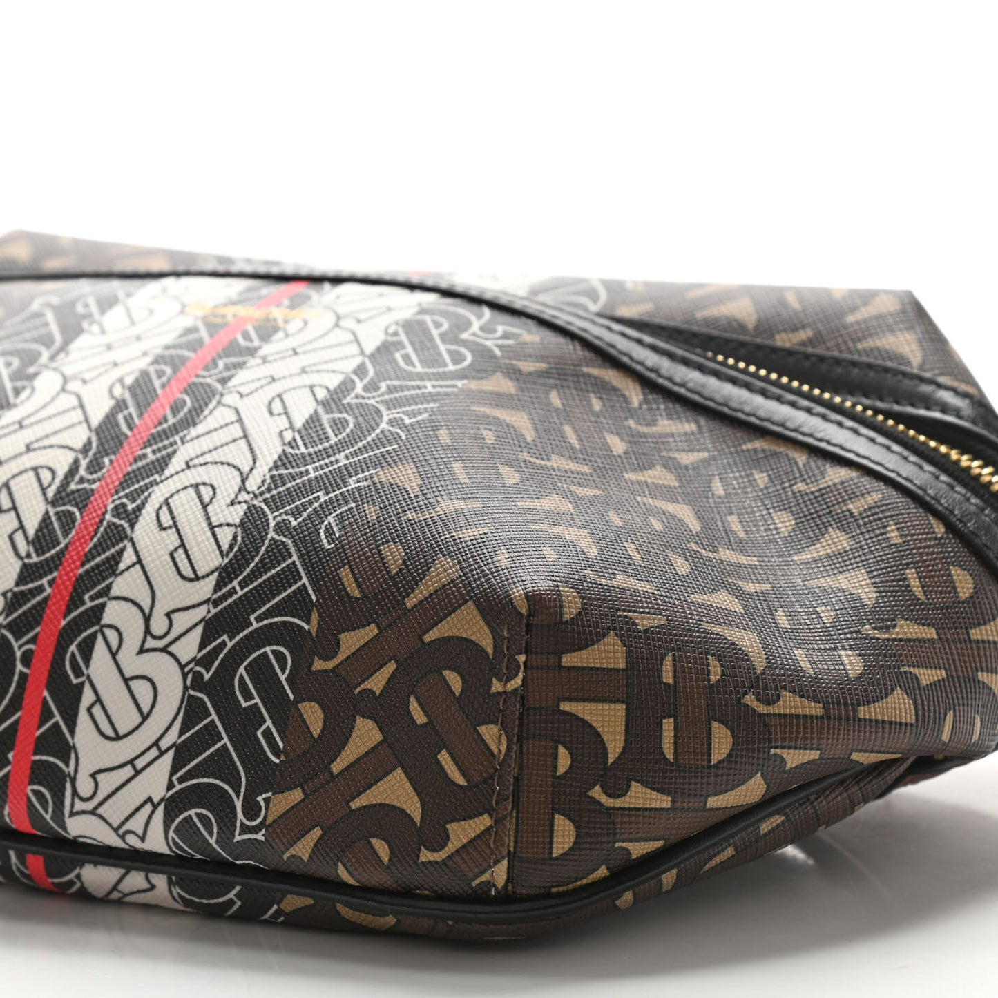 E-Canvas Monogram Stripe Medium Sonny Bum Bag Bridle Brown