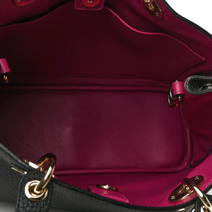 Christian Dior Bullcalf Medium Diorissimo Tote Black Rose Indien 5 of 13