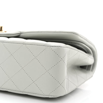 Chanel Lambskin Quilted Medium Double Flap Light Blue 10 of 11