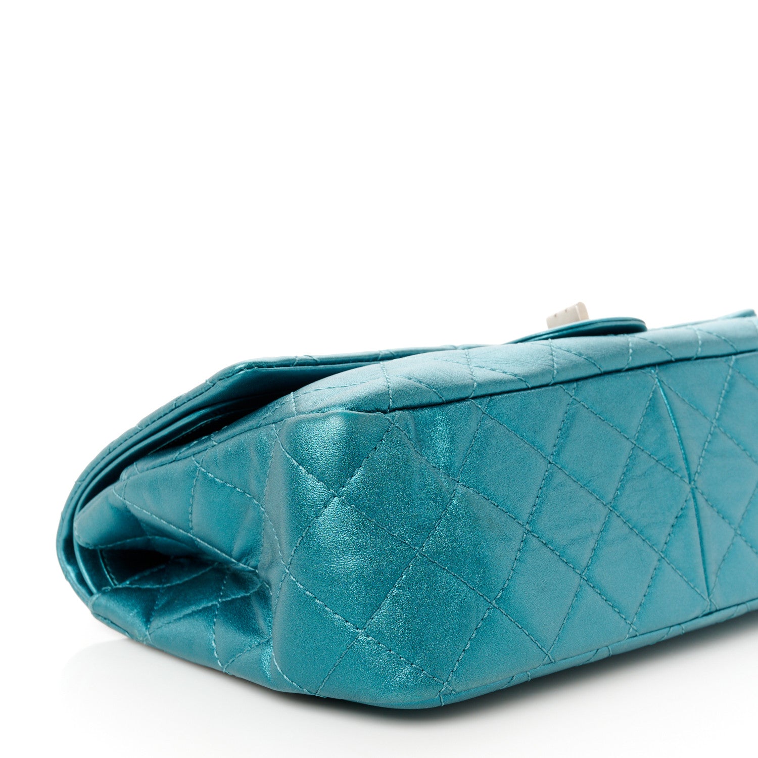 Chanel Metallic Calfskin Quilted 2.55 Reissue Flap 227 Turquoise 9 of 10