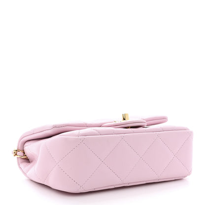 Chanel Lambskin Resin Quilted Top Handle Flap Light Pink 4 of 10