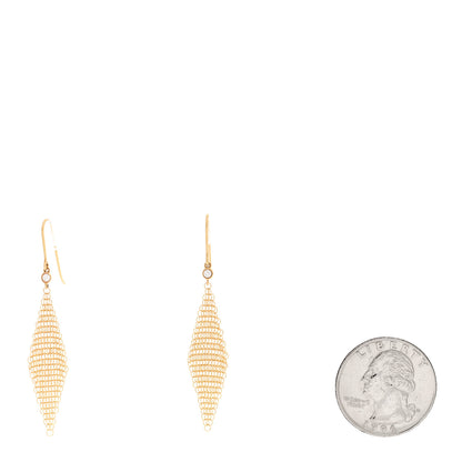 Tiffany 18K Yellow Gold Diamond Elsa Peretti Mesh Earrings 2 of 4