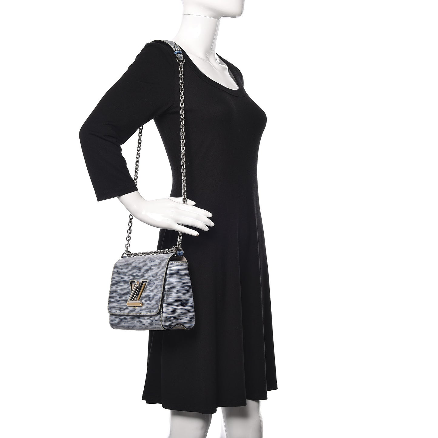 Epi Twist Shoulder Bag MM Denim Light