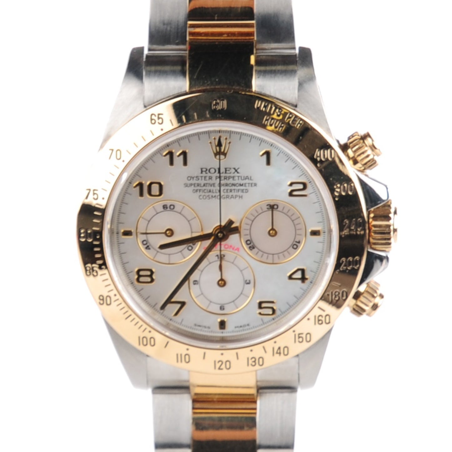 Stainless Steel 18K Yellow Gold Mother of Pearl 40mm Oyster Perpetual Cosmograph Daytona Watch 116523