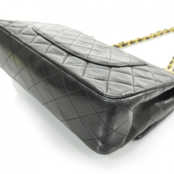 Lambskin Medium Double Flap Black