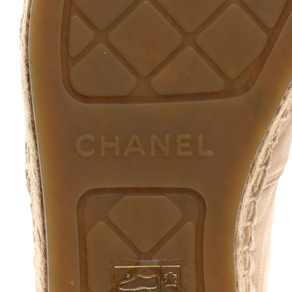 Chanel Lambskin CC Espadrilles 38 Beige Black 8 of 9