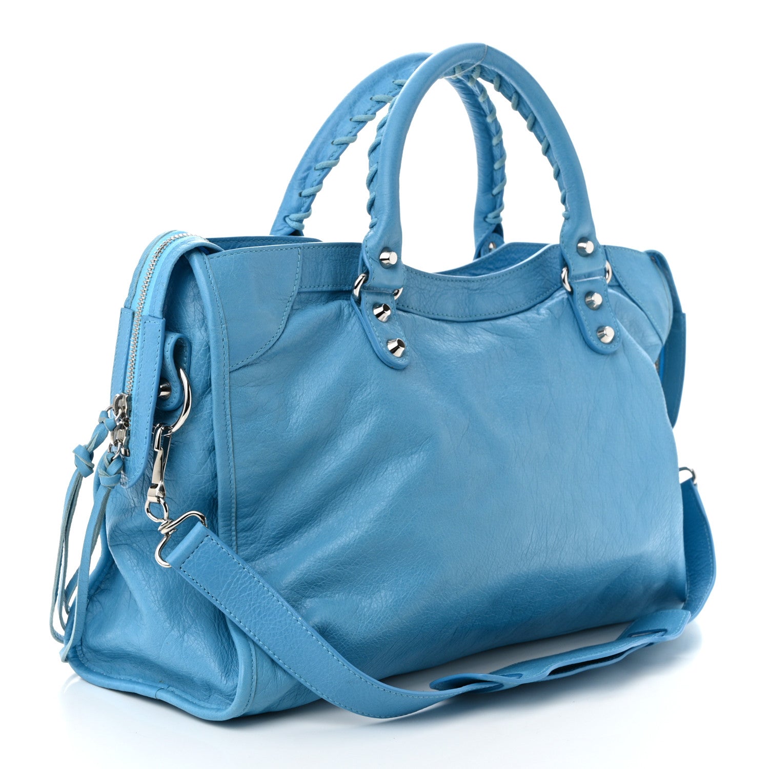 Balenciaga Agneau Classic Silver Hardware City Bleu Azur Clair 4 of 11