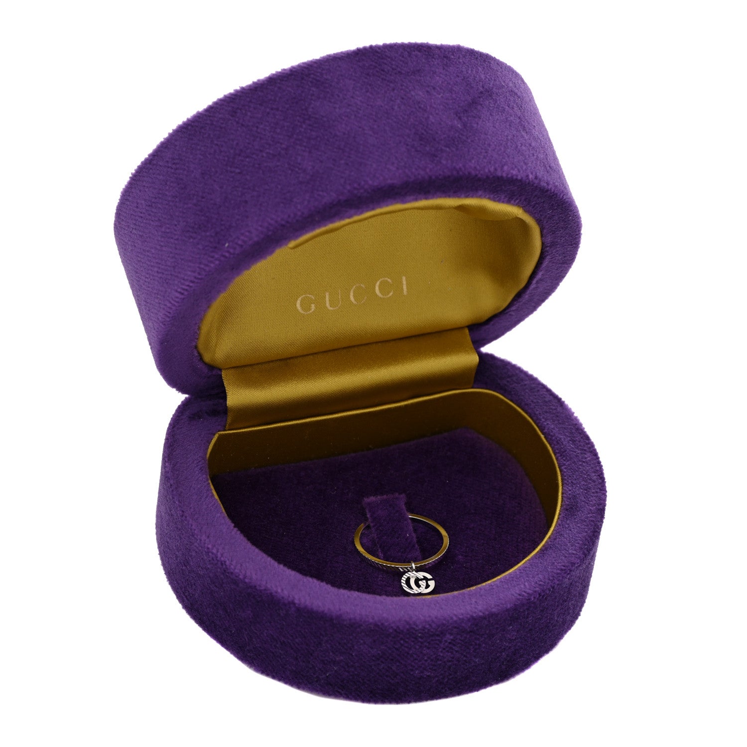 Gucci 18K White Gold Running G Charm Ring 51 5.75 6 of 6