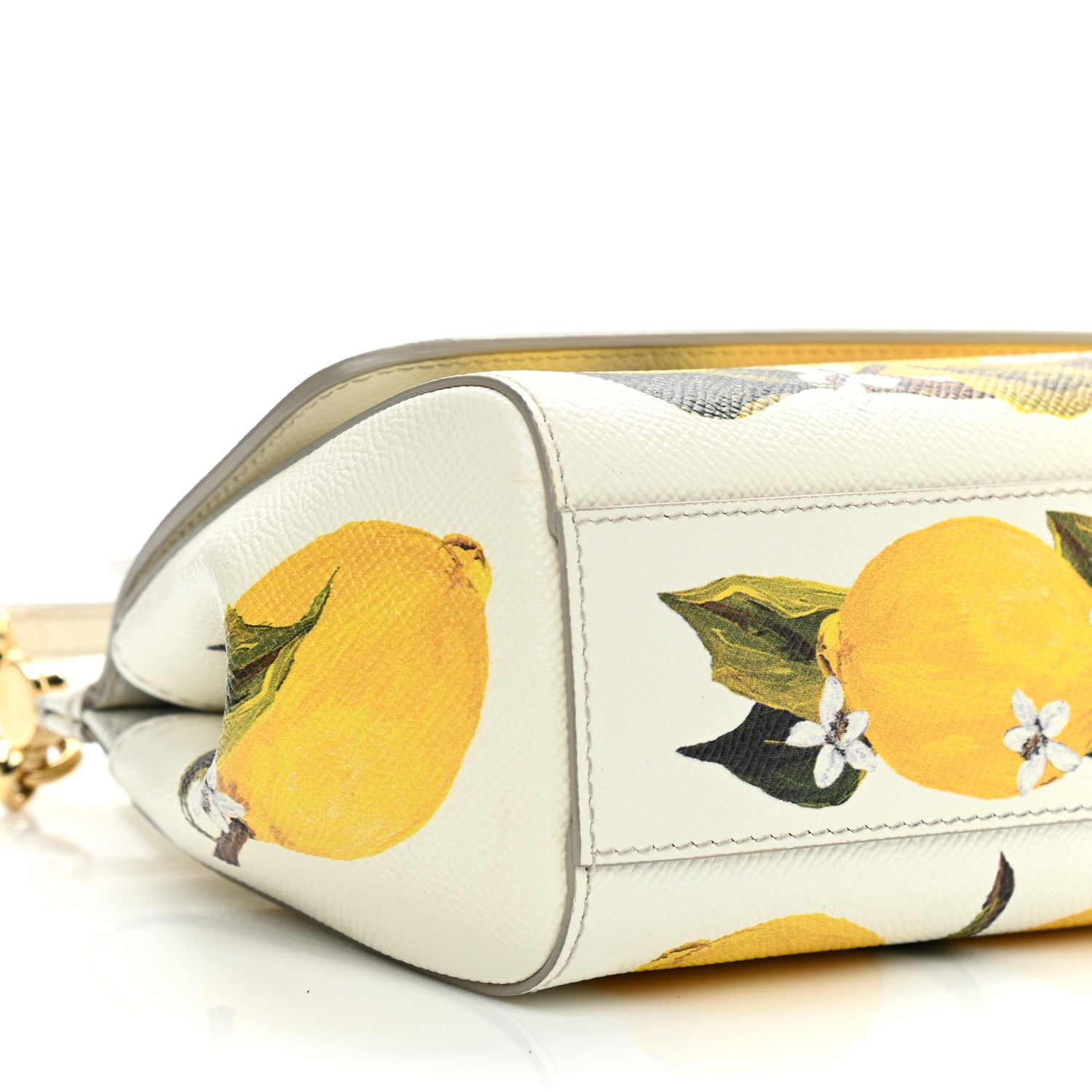 Dolce & Gabbana Dauphine Lemon Print Mini Miss Sicily Satchel White 8 of 10