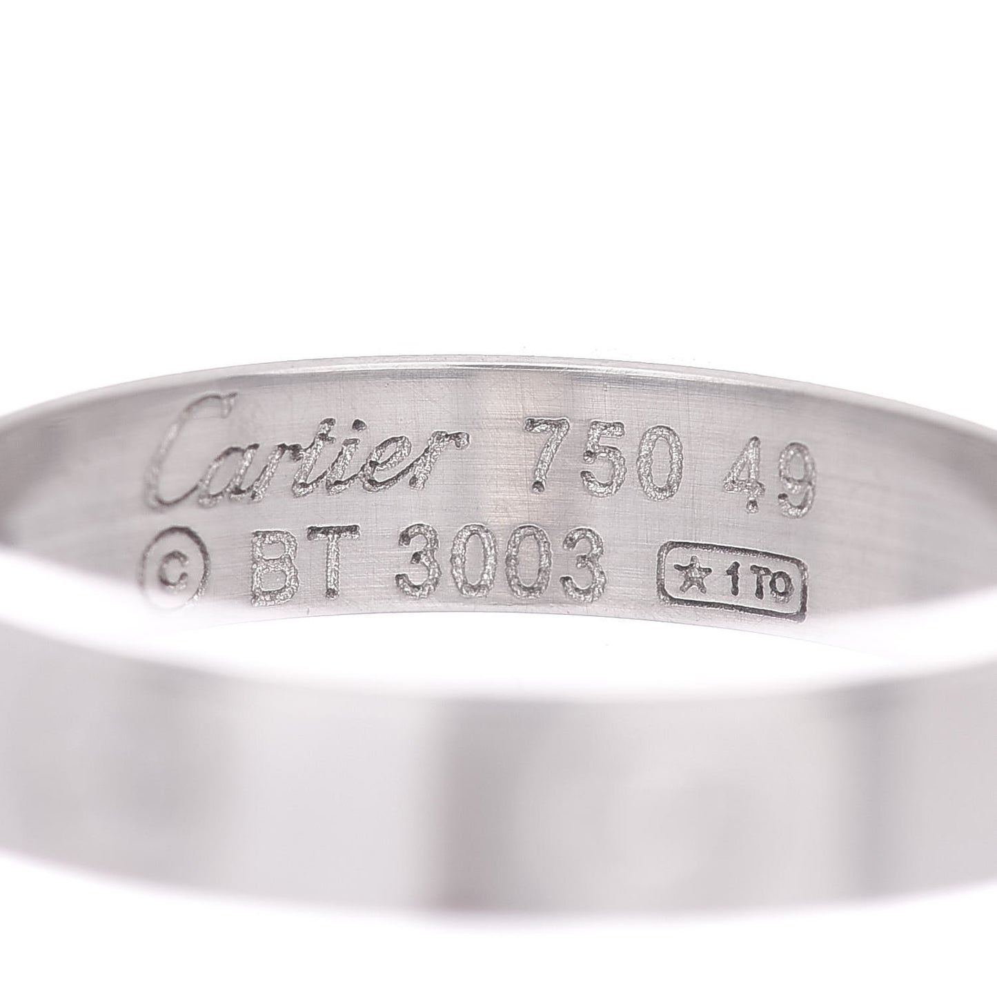 18K White Gold 3.5mm LOVE Wedding Band Ring 49 5