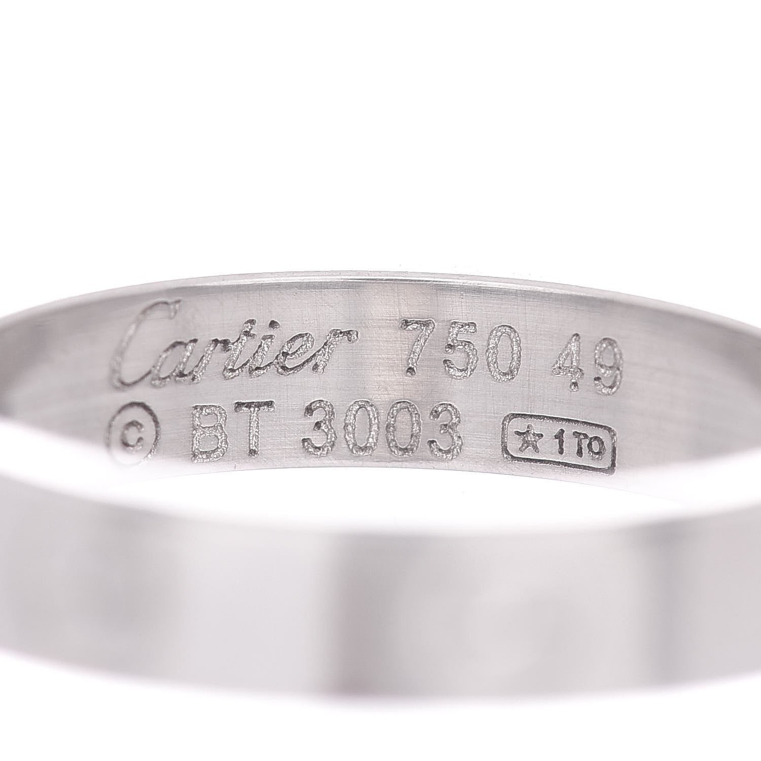 Cartier 18K White Gold 3.5mm LOVE Wedding Band Ring 49 5 4 of 4