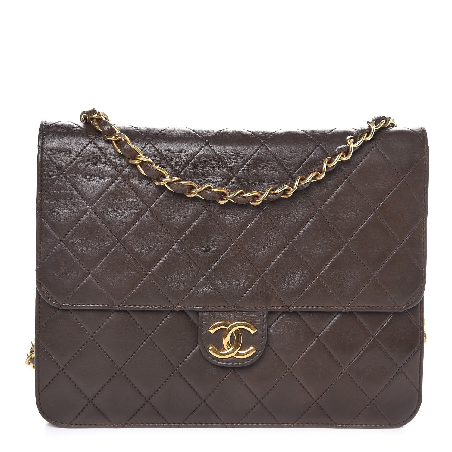 Chanel Lambskin Quilted Small Single Flap Brown 1 of 7