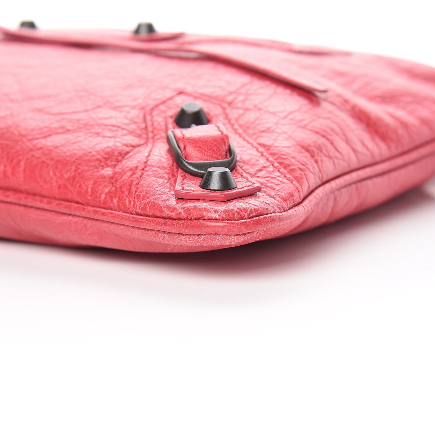 Agneau Classic Hardware Flat Handle Clutch Rose Thulian