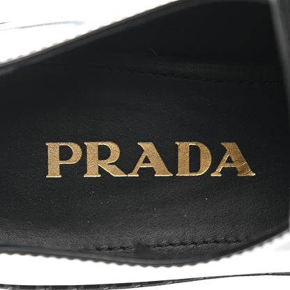 Prada Spazzolato Metal Triangle Logo 50mm Loafers 37 Black 13 of 22