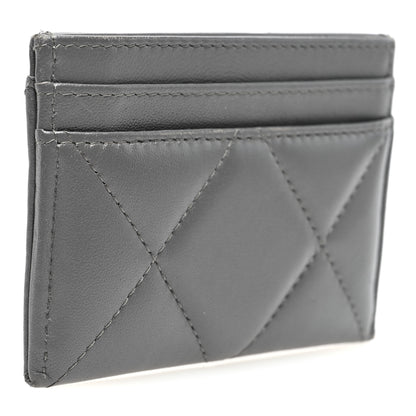 Chanel Lambskin Quilted Chanel 19 Card Holder Dark Grey 3 of 7