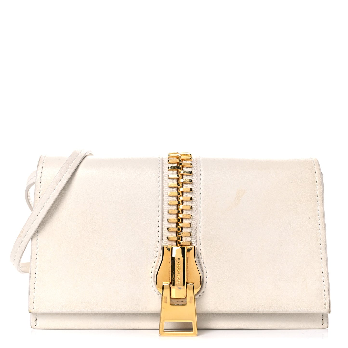 Calfskin Sedgwick Zip Clutch White
