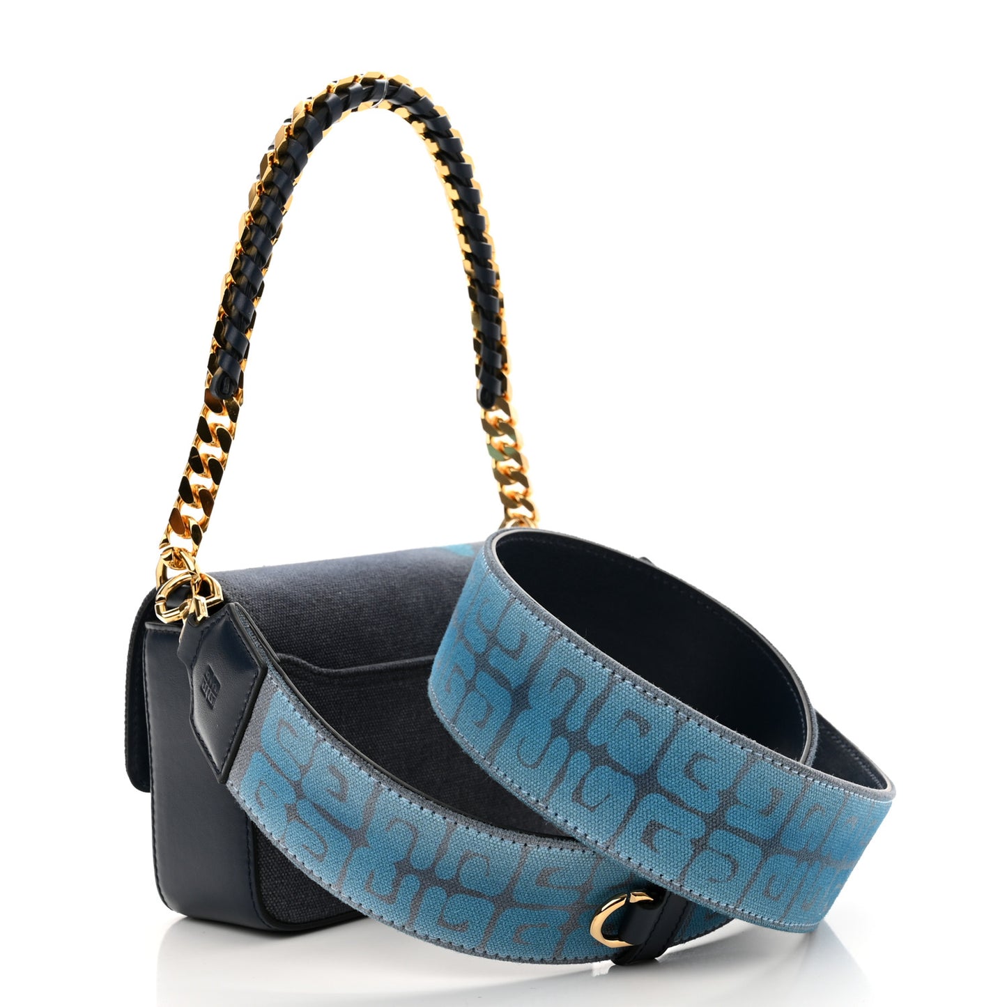 x Chito Graffiti Effect Canvas Leather Small 4G Shoulder Bag Steel Blue