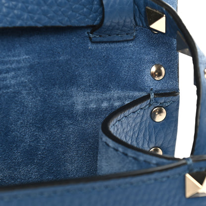 Valentino Garavani Pebbled Calfskin Medium Rockstud Flip Lock Crossbody Bag Baltique 7 of 9
