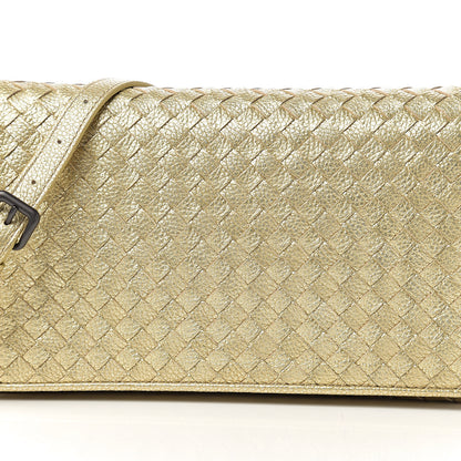 Bottega Veneta Metallic Goatskin Intrecciato Clutch Crossbody Gold 5 of 7