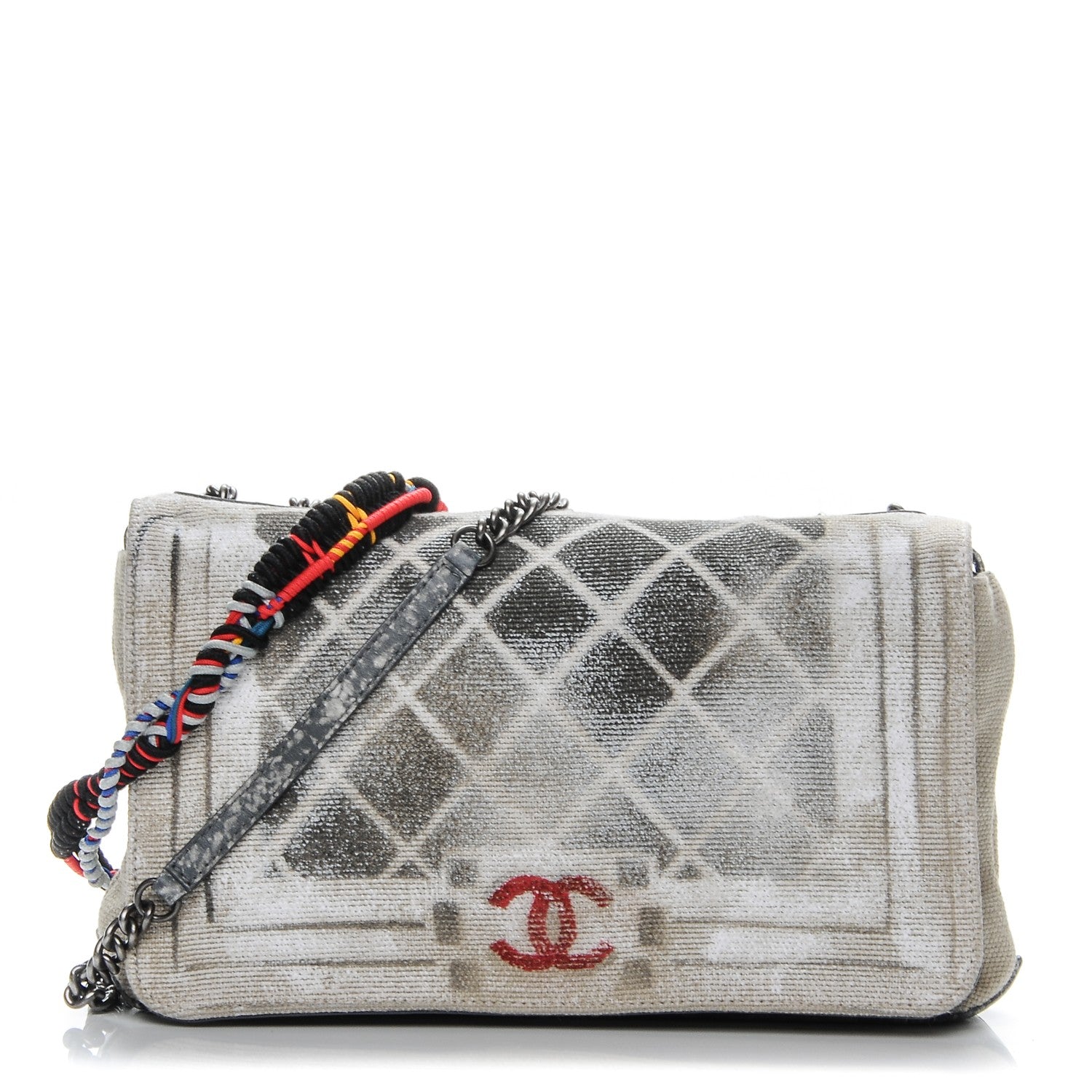 Chanel Canvas Tromp L’Oeil Graffiti Oh My Boy Flap Beige 1 of 9