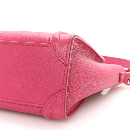 Celine Drummed Calfskin Nano Luggage Fuchsia 10 of 10