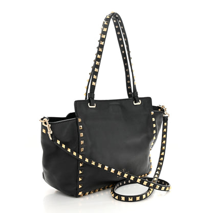 Valentino Garavani Vitello Small Rockstud Tote Black 3 of 9
