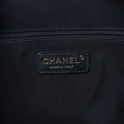 Chanel Lambskin Quilted Drawstring Shopping Bag Black 6 of 12