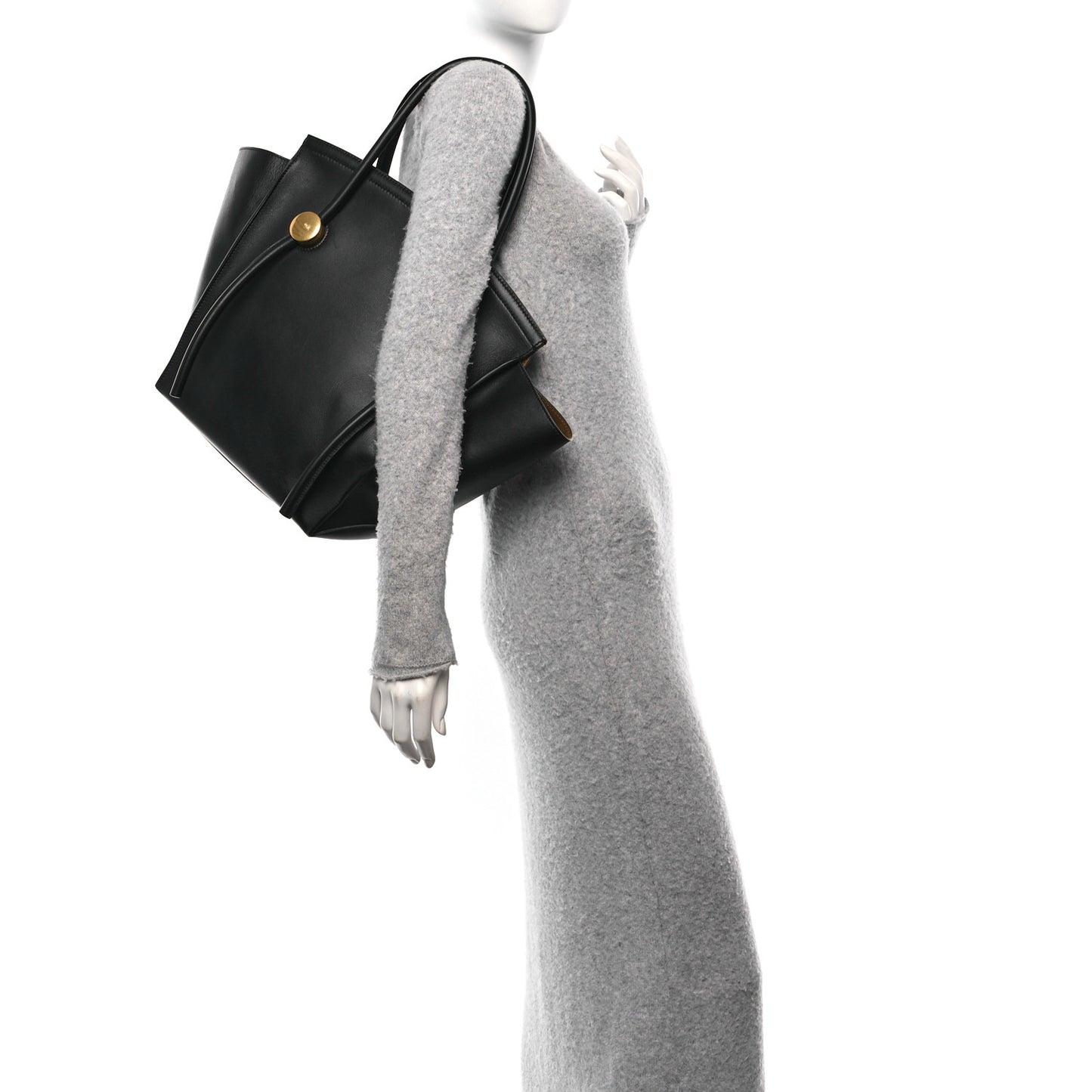 Calfskin Pipe Tote Black