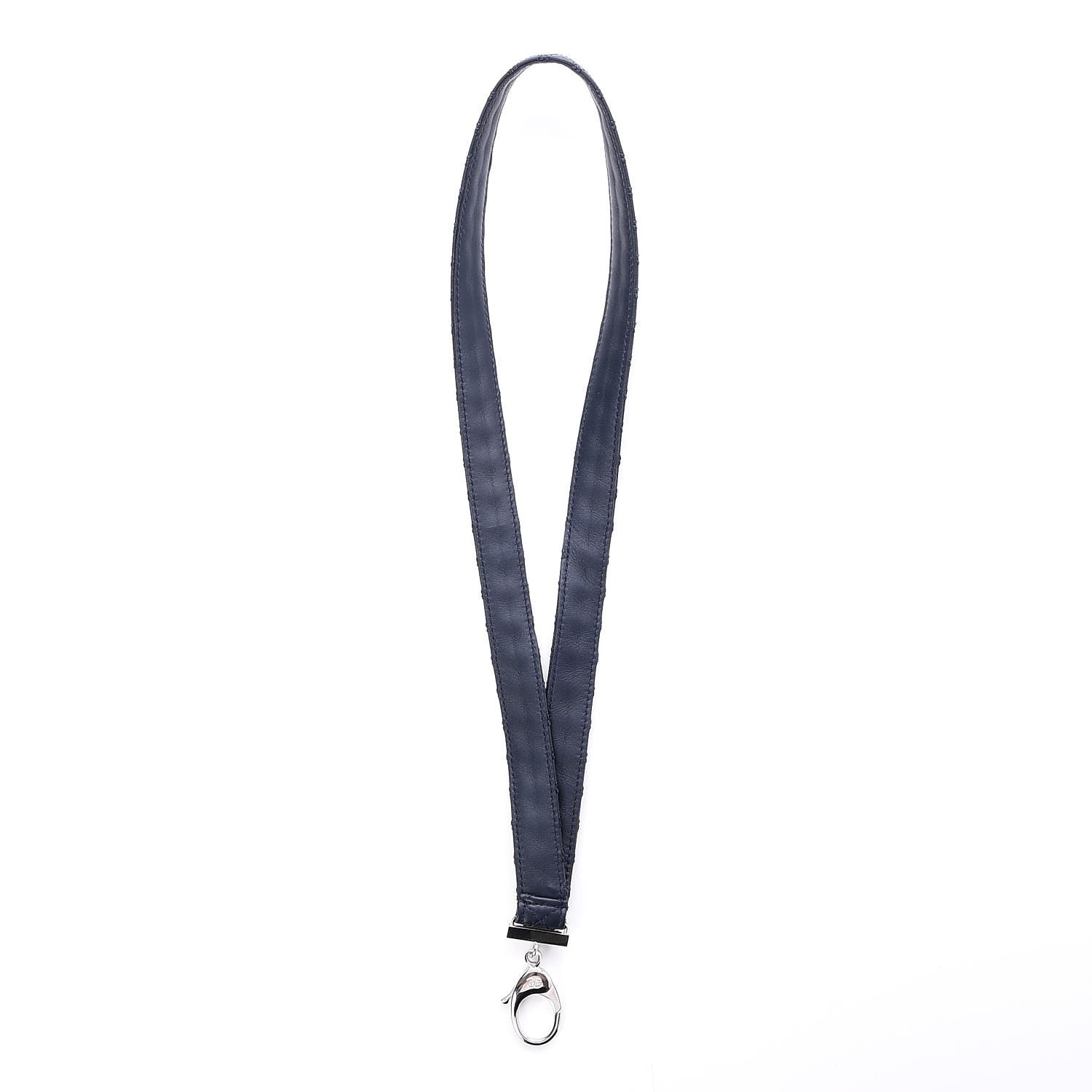 Chanel Lambskin Quilted Lanyard Key Holder Necklace Navy 3 of 4