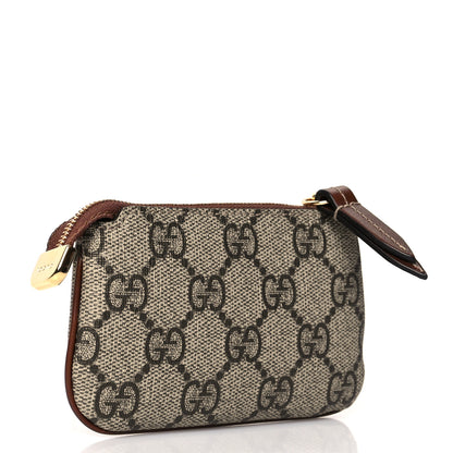 Gucci GG Supreme Monogram Key Case Beige Ebony Cuir 3 of 8
