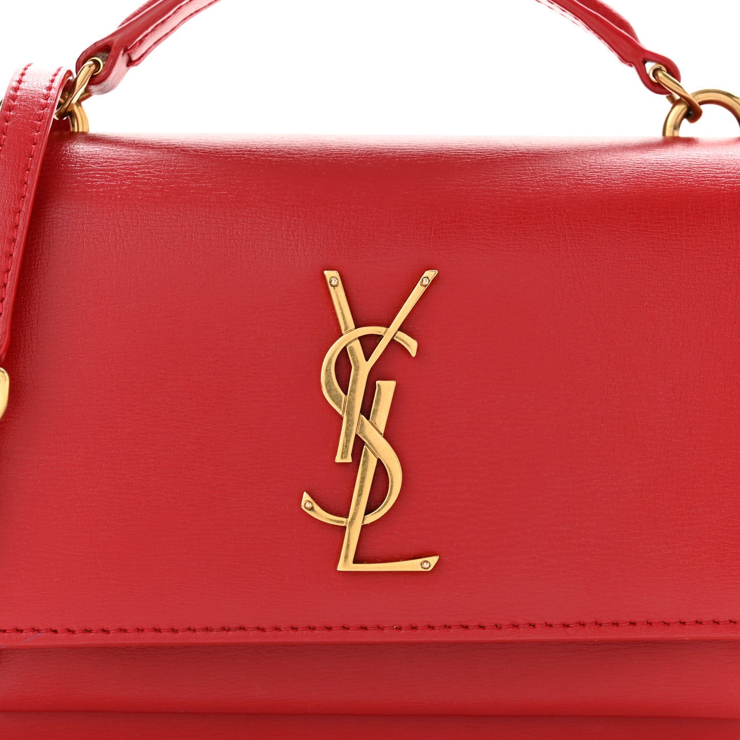 Calfskin Monogram Sunset Chain Wallet Rosso